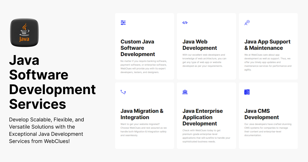 Java App Development Company | Hire Java Developers from WebClues