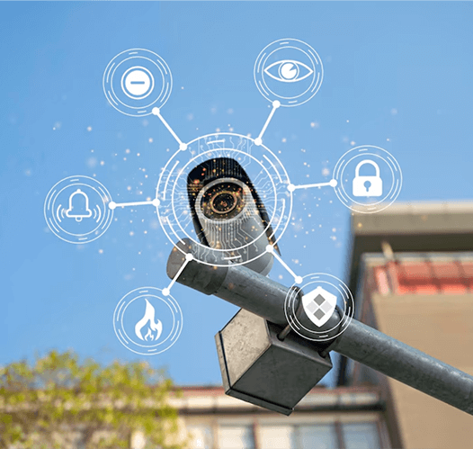 Security camera in warehouse